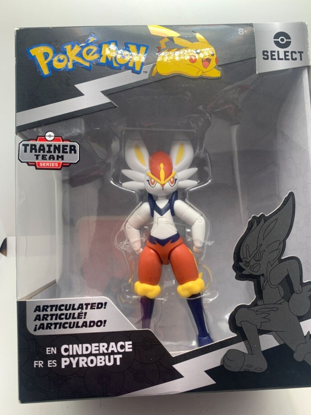 Pokemon Trainer Series 9 Articulated Cinderace Figure 8" Collectible Toy By Jazw
